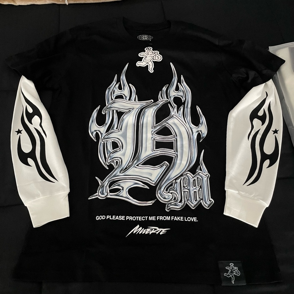 Black and White Long Sleeve Tee